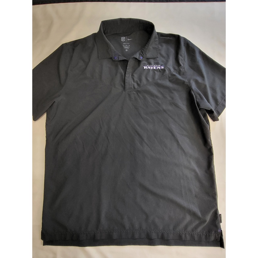 Nike Dri-FIT Baltimore Ravens On-Field Polo Shirt Mens XL Black NFL Coach Sport